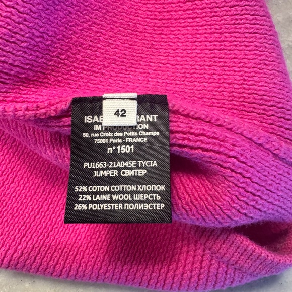 Isabel Marant Etoile Pink Cotton/Wool sweater with extra long sleeves - Picture 3 of 8